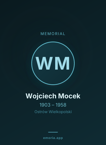 Memorial portrait of Wojciech Mocek