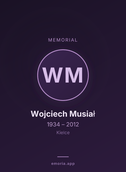 Memorial portrait of Wojciech Musiał