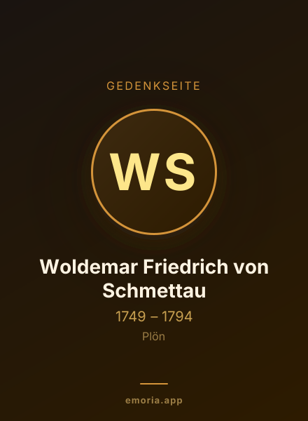 Gedenkportrait von Woldemar Friedrich von Schmettau