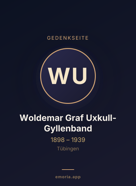 Gedenkportrait von Woldemar Graf Uxkull-Gyllenband