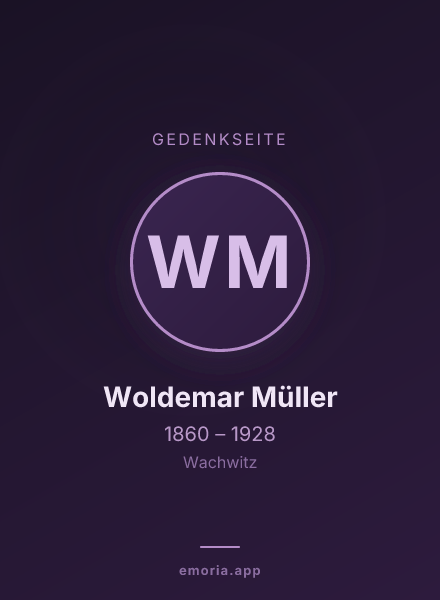 Gedenkportrait von Woldemar Müller