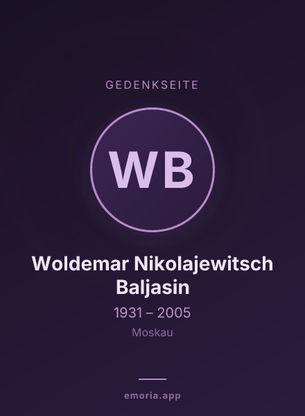 Gedenkportrait von Woldemar Nikolajewitsch Baljasin