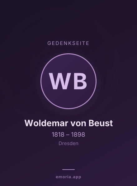 Gedenkportrait von Woldemar von Beust