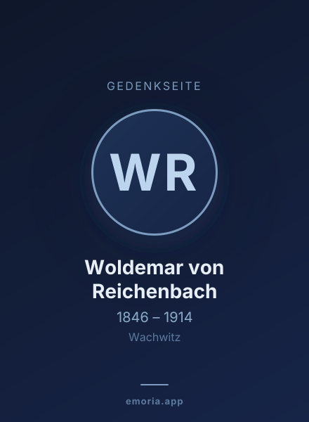 Gedenkportrait von Woldemar von Reichenbach