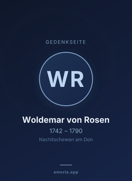 Gedenkportrait von Woldemar von Rosen