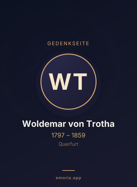Gedenkportrait von Woldemar von Trotha