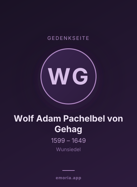Gedenkportrait von Wolf Adam Pachelbel von Gehag