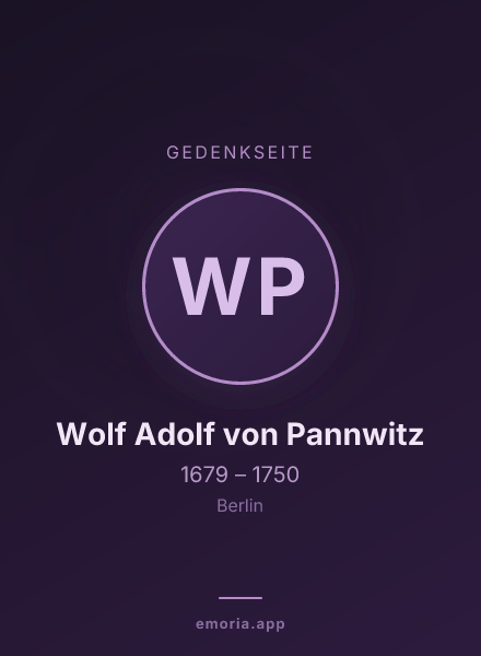 Gedenkportrait von Wolf Adolf von Pannwitz