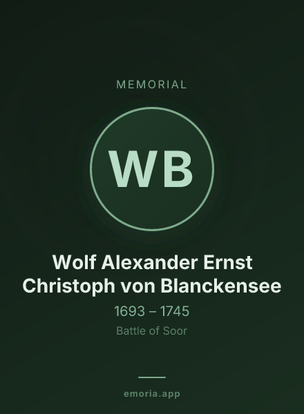 Memorial portrait of Wolf Alexander Ernst Christoph von Blanckensee