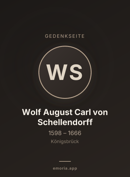 Gedenkportrait von Wolf August Carl von Schellendorff