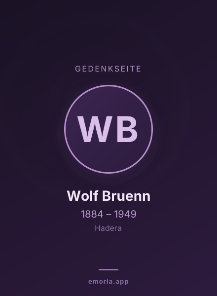 Gedenkportrait von Wolf Bruenn
