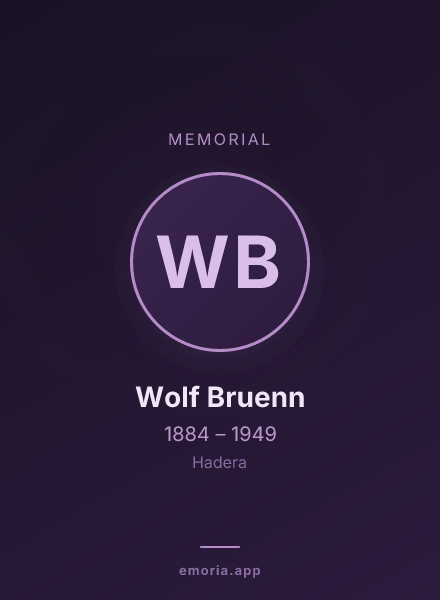 Memorial portrait of Wolf Bruenn
