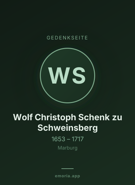 Gedenkportrait von Wolf Christoph Schenk zu Schweinsberg