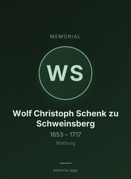 Memorial portrait of Wolf Christoph Schenk zu Schweinsberg