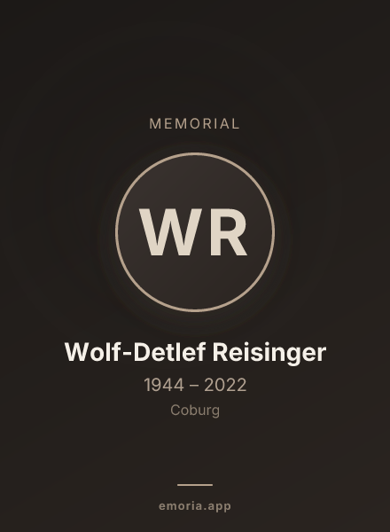 Memorial portrait of Wolf-Detlef Reisinger