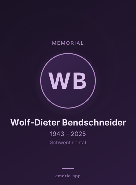 Memorial portrait of Wolf-Dieter Bendschneider