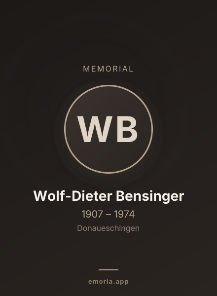 Memorial portrait of Wolf-Dieter Bensinger