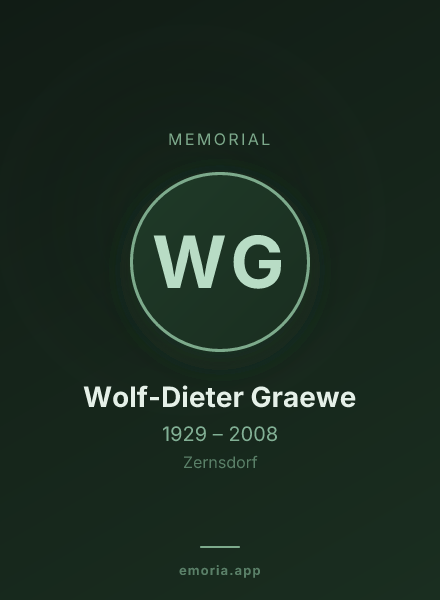Memorial portrait of Wolf-Dieter Graewe