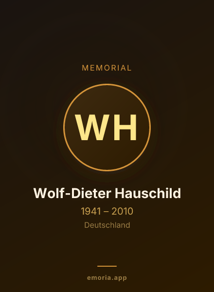 Memorial portrait of Wolf-Dieter Hauschild