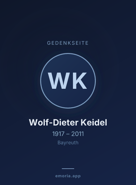 Gedenkportrait von Wolf-Dieter Keidel