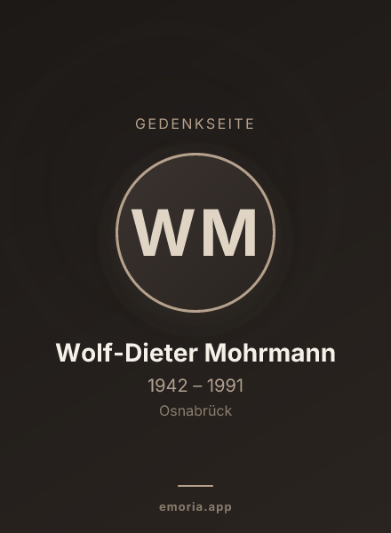 Gedenkportrait von Wolf-Dieter Mohrmann