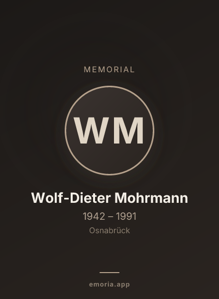 Memorial portrait of Wolf-Dieter Mohrmann