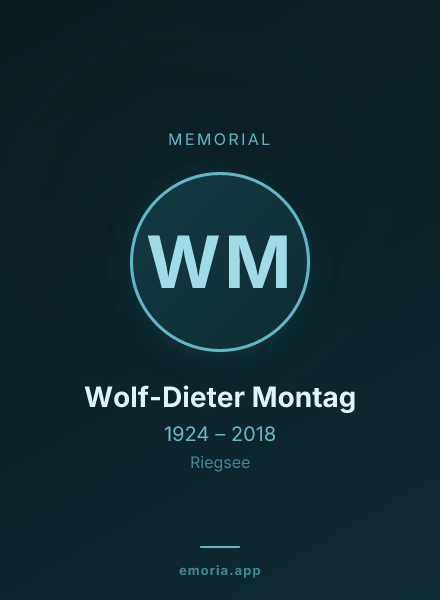 Memorial portrait of Wolf-Dieter Montag