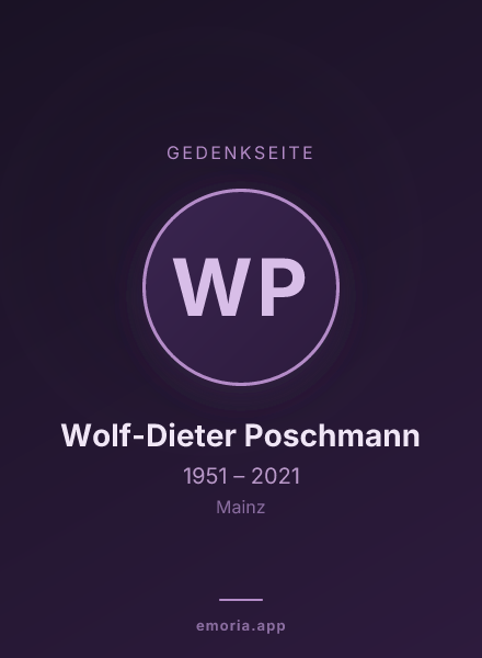 Gedenkportrait von Wolf-Dieter Poschmann