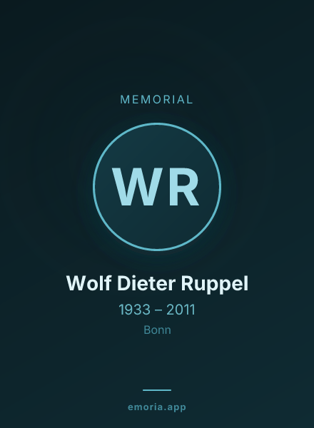 Memorial portrait of Wolf Dieter Ruppel
