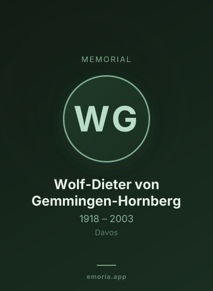 Memorial portrait of Wolf-Dieter von Gemmingen-Hornberg