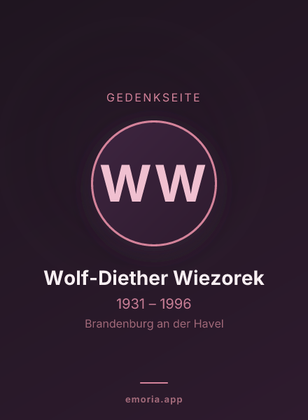 Gedenkportrait von Wolf-Diether Wiezorek