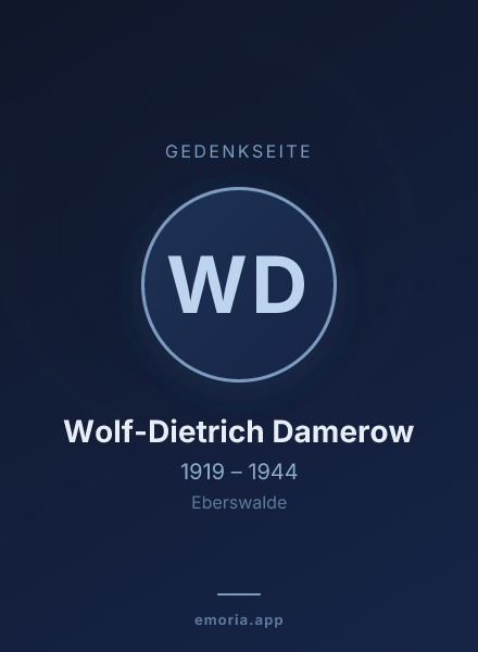 Gedenkportrait von Wolf-Dietrich Damerow