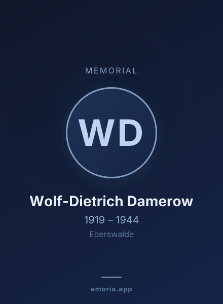 Memorial portrait of Wolf-Dietrich Damerow