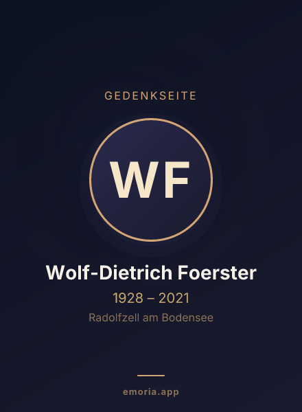 Gedenkportrait von Wolf-Dietrich Foerster