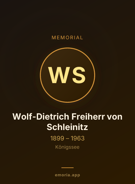 Memorial portrait of Wolf-Dietrich Freiherr von Schleinitz