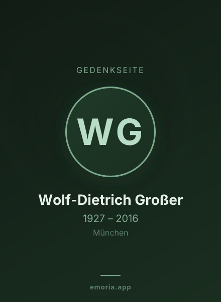 Gedenkportrait von Wolf-Dietrich Großer
