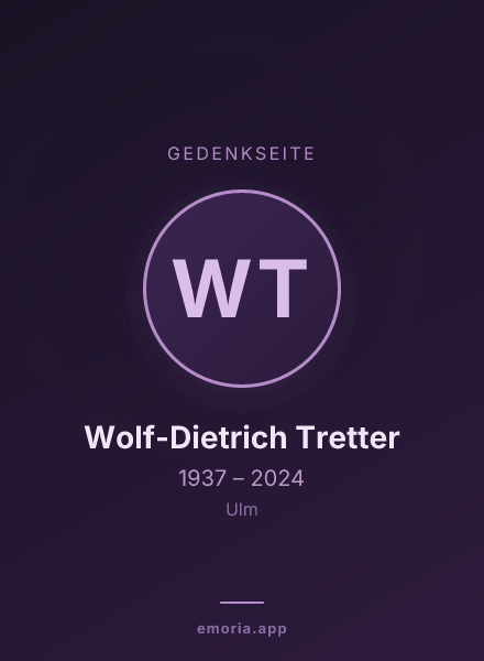 Gedenkportrait von Wolf-Dietrich Tretter