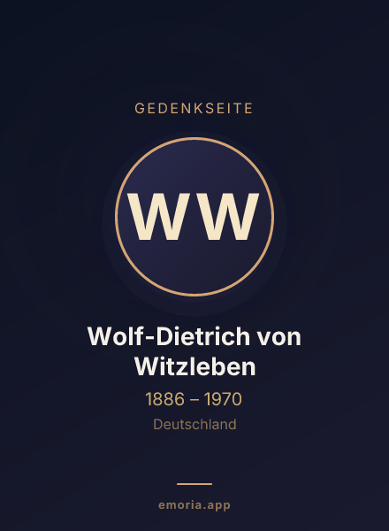 Gedenkportrait von Wolf-Dietrich von Witzleben
