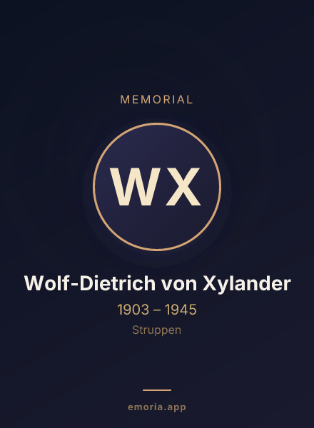 Memorial portrait of Wolf-Dietrich von Xylander