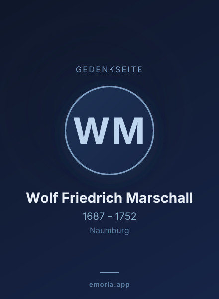 Gedenkportrait von Wolf Friedrich Marschall