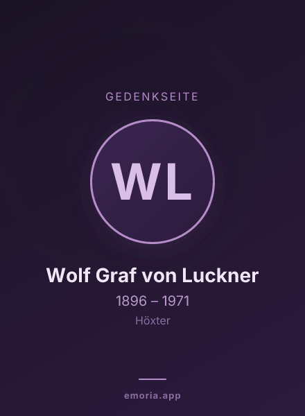 Gedenkportrait von Wolf Graf von Luckner