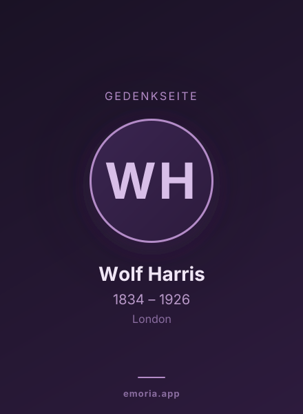 Gedenkportrait von Wolf Harris