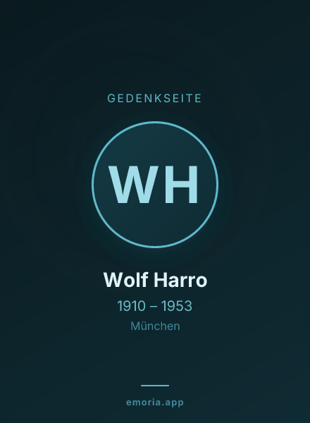 Gedenkportrait von Wolf Harro
