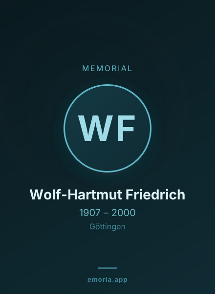Memorial portrait of Wolf-Hartmut Friedrich