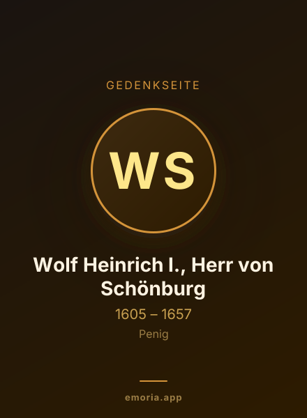 Gedenkportrait von Wolf Heinrich I., Herr von Schönburg