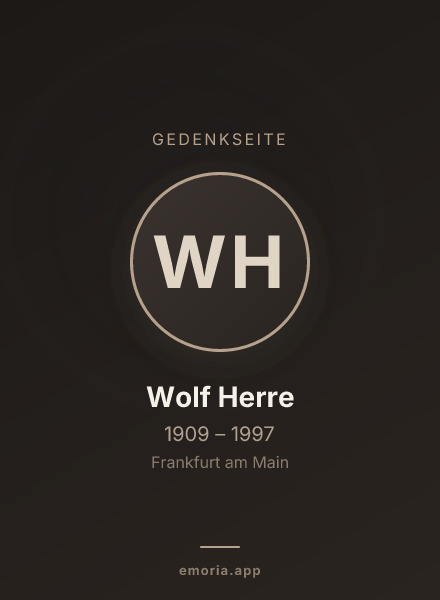 Gedenkportrait von Wolf Herre