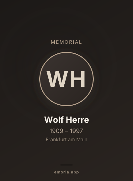 Memorial portrait of Wolf Herre