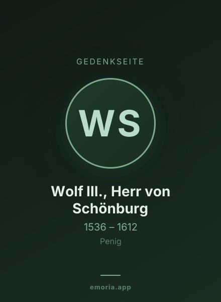Gedenkportrait von Wolf III., Herr von Schönburg