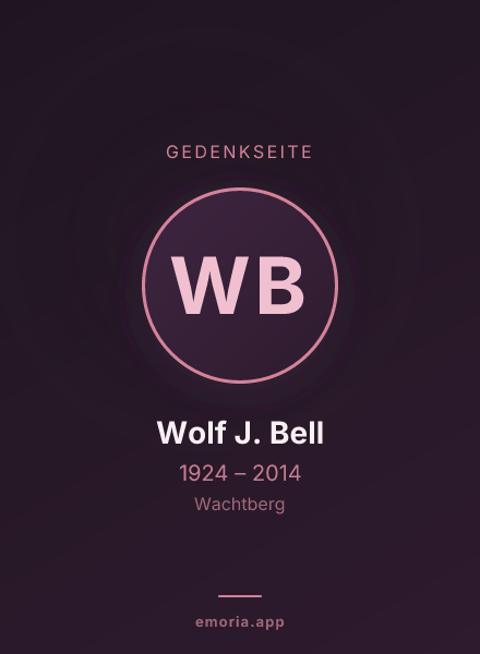Gedenkportrait von Wolf J. Bell