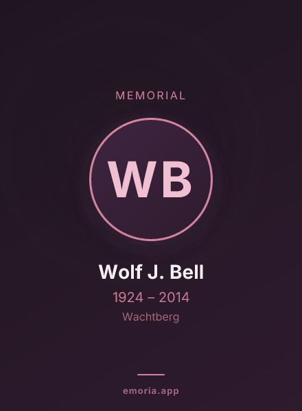 Memorial portrait of Wolf J. Bell